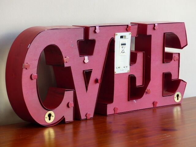 Letters bright vintage cafe red metal