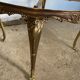 Vintage 1950s round onyx coffee table with brass base