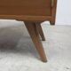 1960 Scandinavian secretary with teak compass feet and pastel yellow top