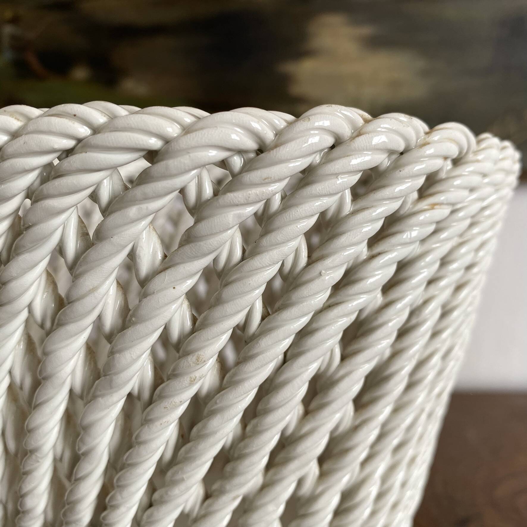 Woven ceramic plant pot