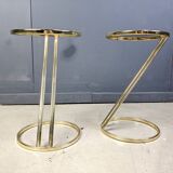 Vintage brass side tables - set of 2, 1970s