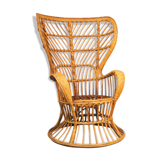Fauteuil en rotin par Gio Ponti & Lio Carminati édition Bonacina 1950