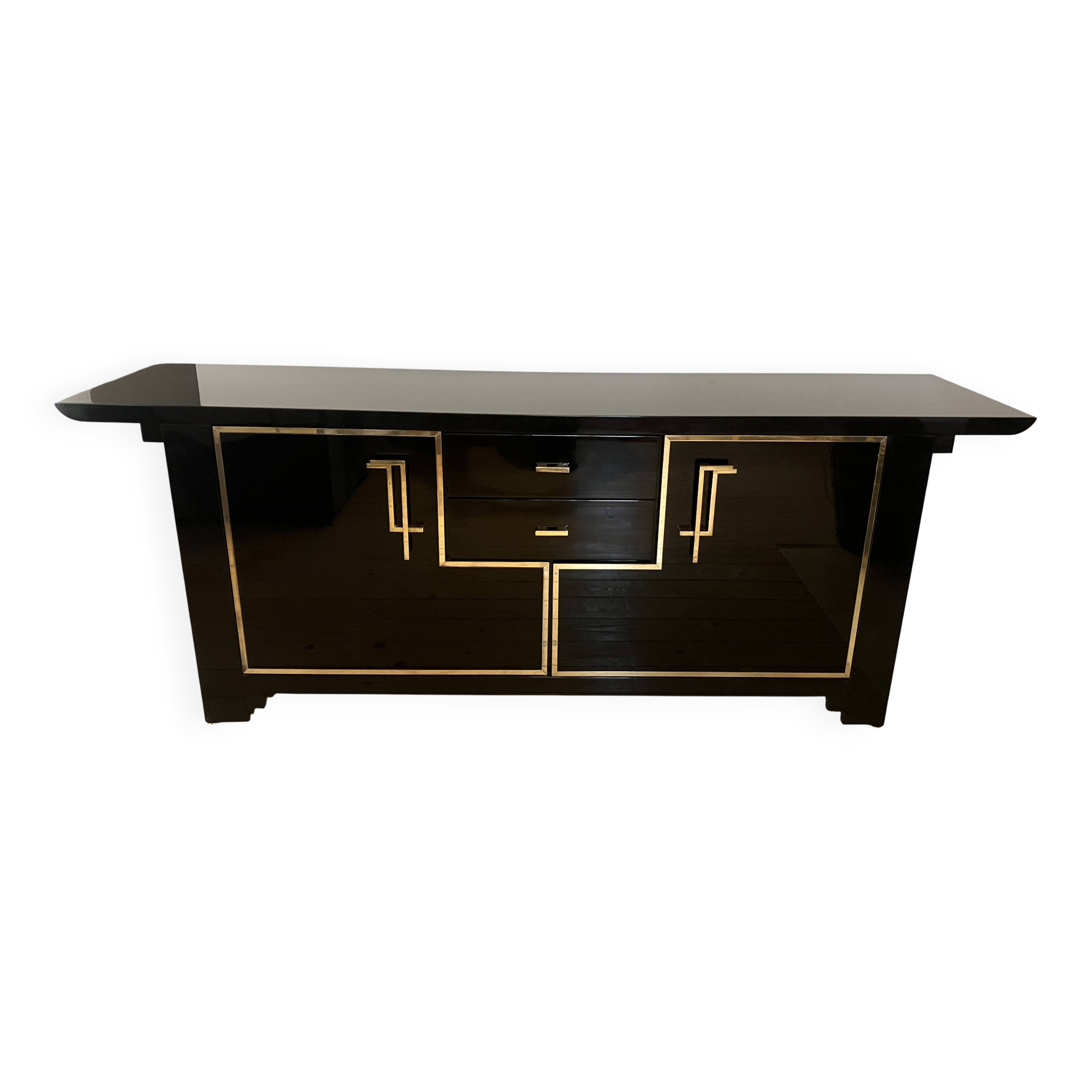 1970s black lacquer sideboard