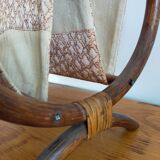 Magazine holder in rattan and vintage fabrics