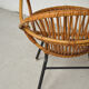 Round bamboo and rattan armchair