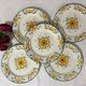 Set of 5 flat plates "Charolle" manufacture of Digoin and Sarreguemines