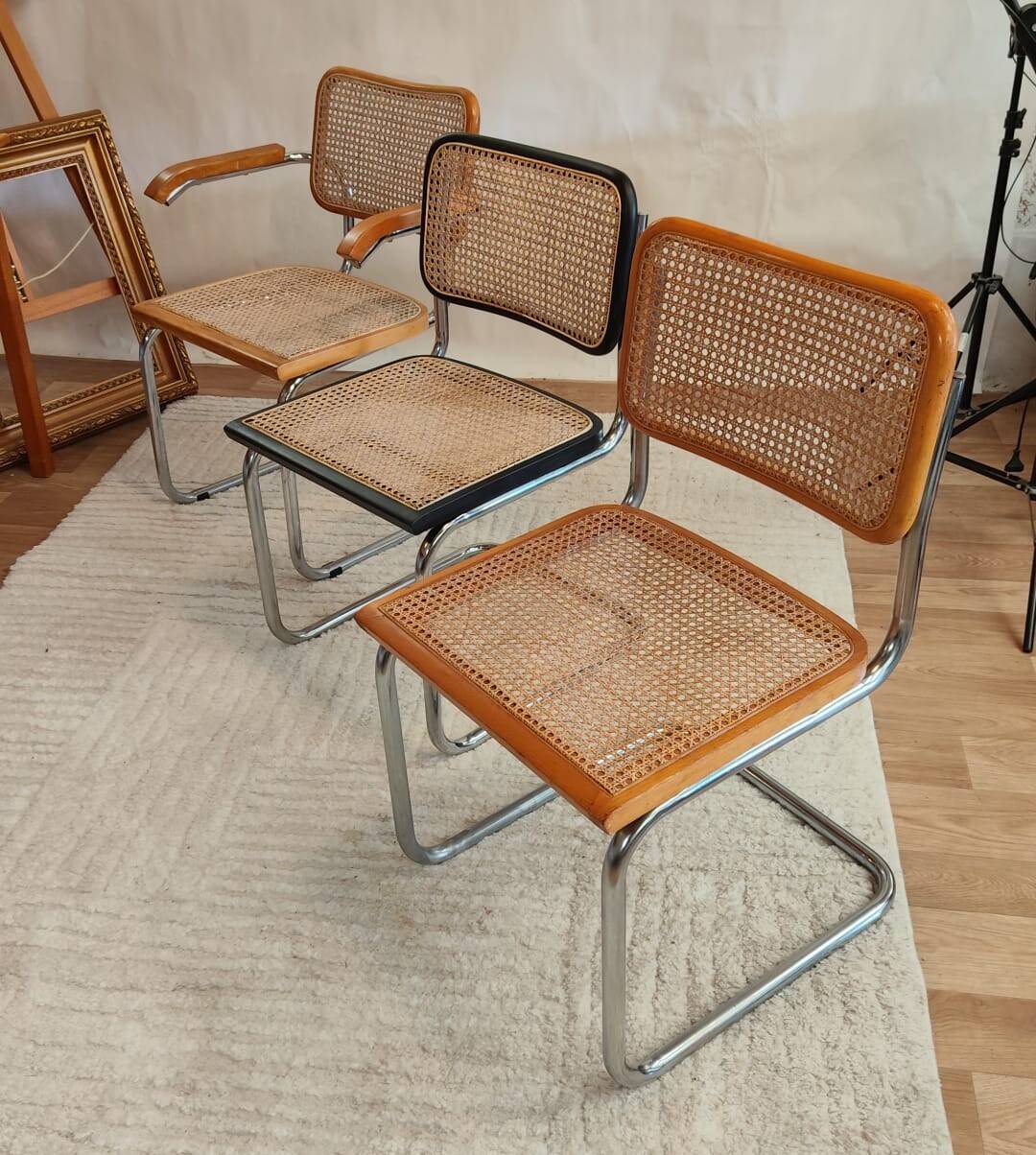 Chaise Cesca B64 de Marcel Breuer estampillée, Italie