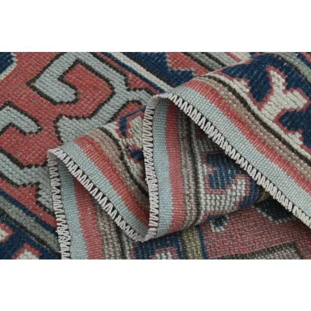 1970s Vintage Turkish Handmade Wool & Cotton Pink Area Rug 175x265