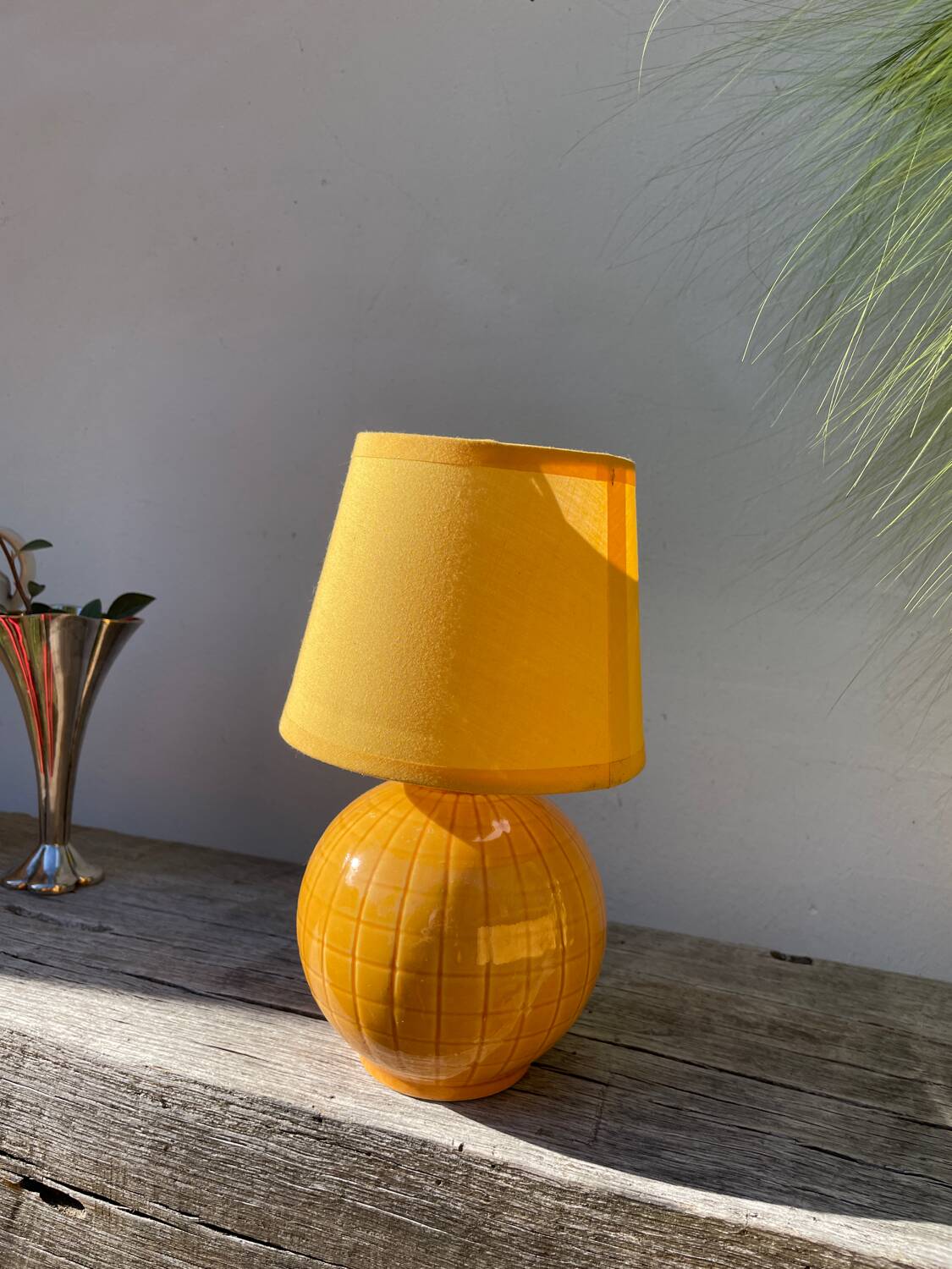 Yellow ceramic ball lamp 1990