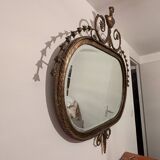 Miroir en métal doré