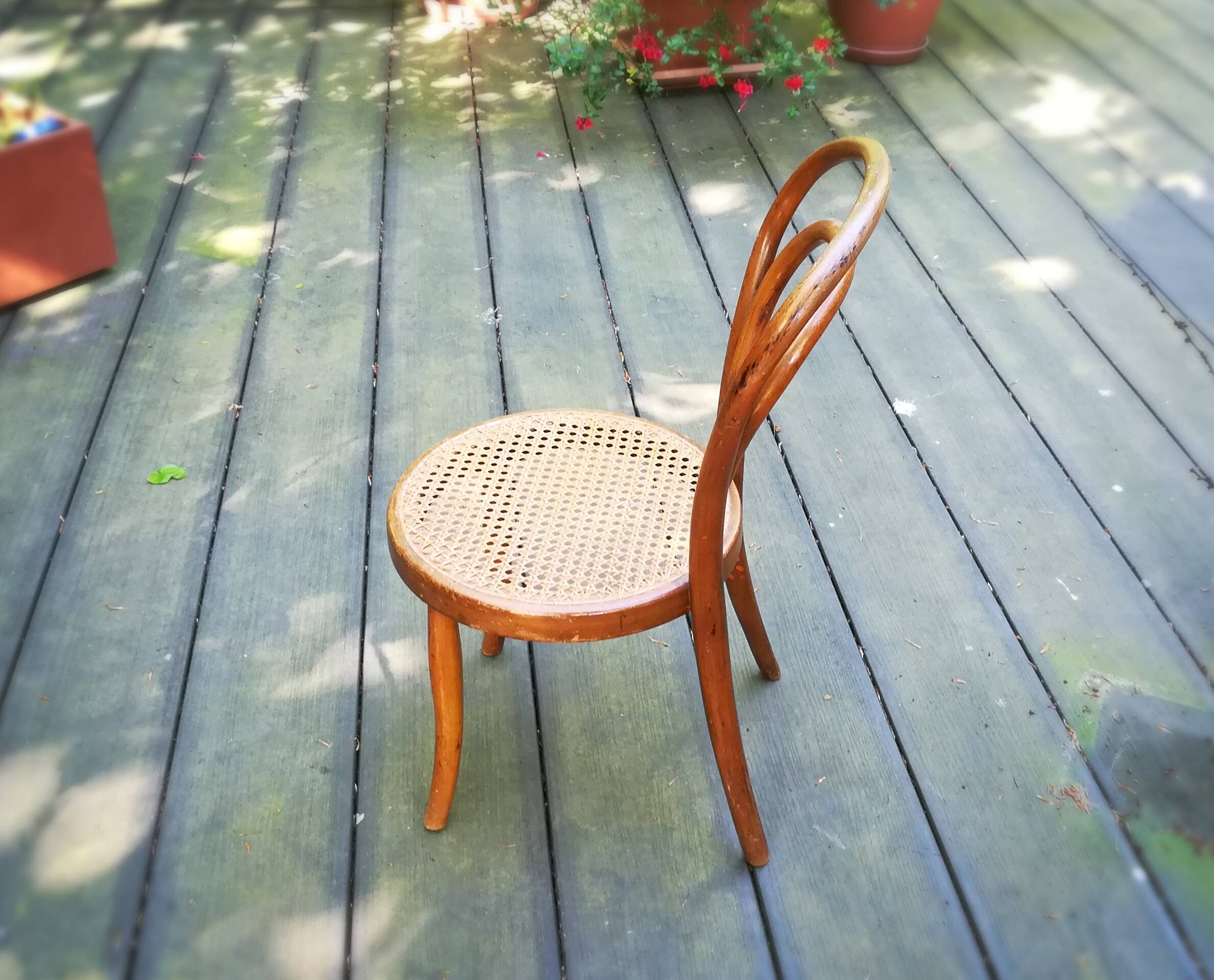 JJ Kohn, caned bistro chair for children, circa 1900