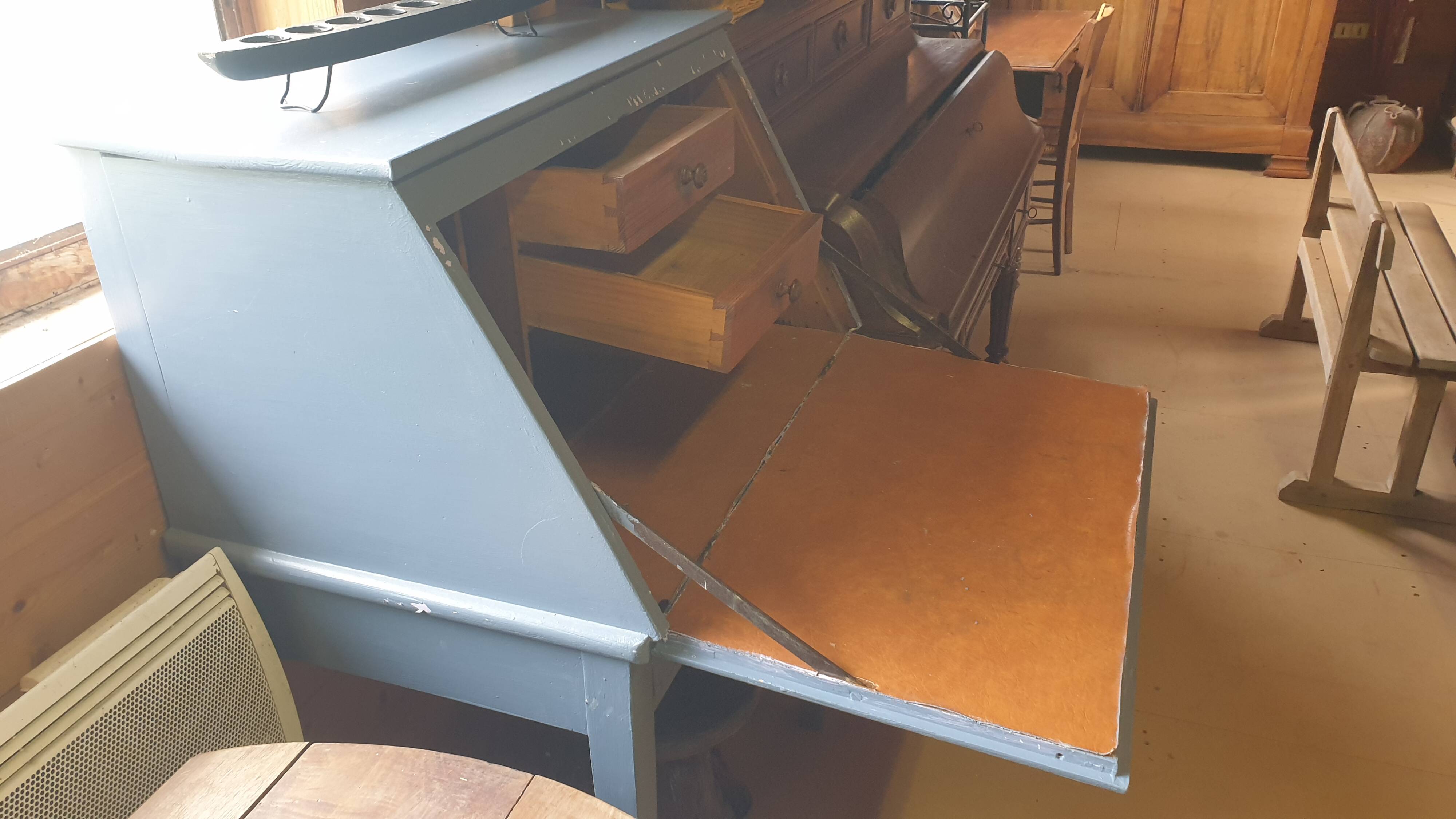 Blue school desk, early 20th century