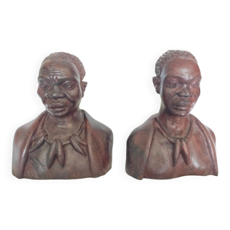 2 busts of Benoît Konongo original