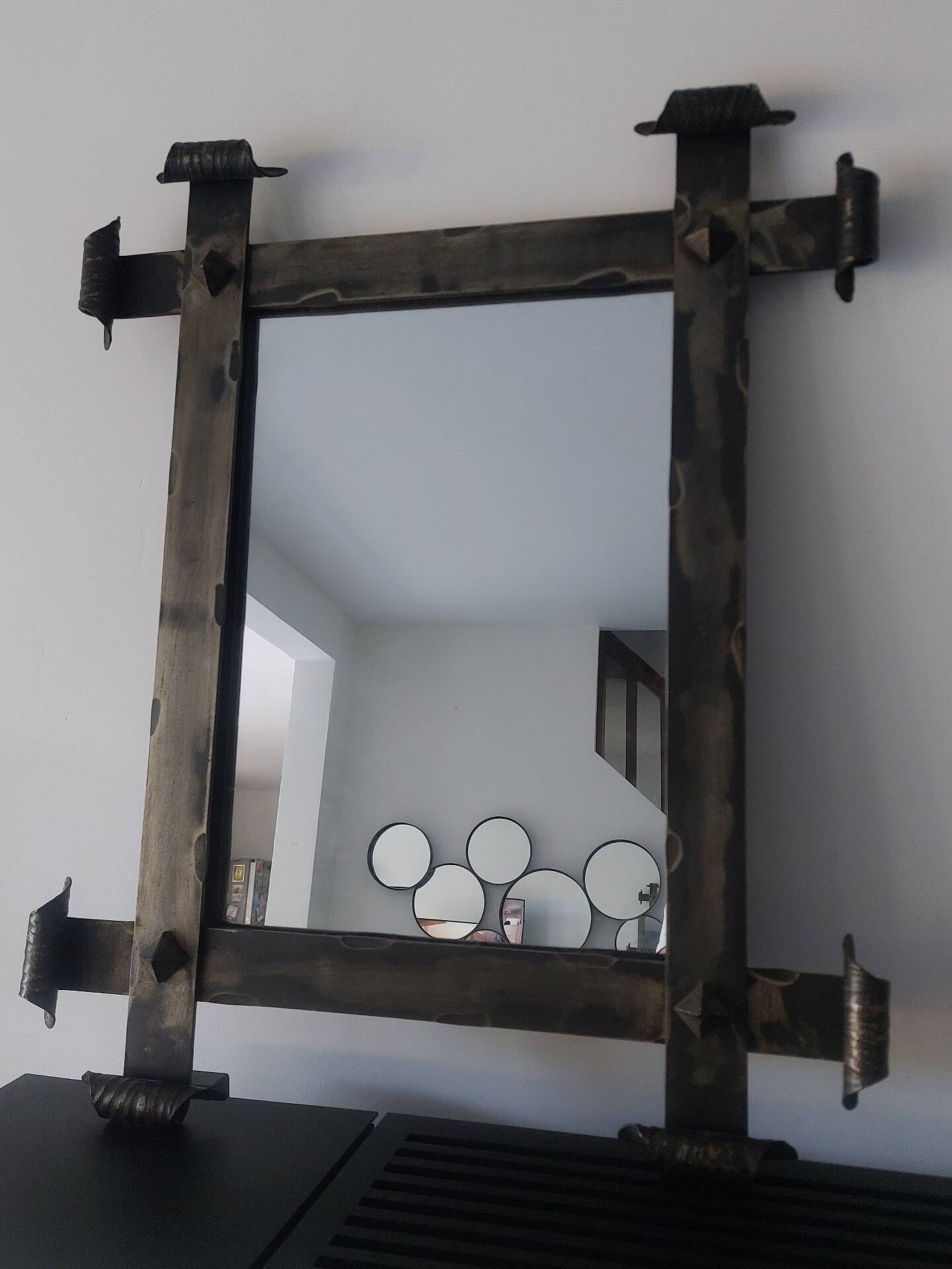 Miroir fer forgé brutaliste