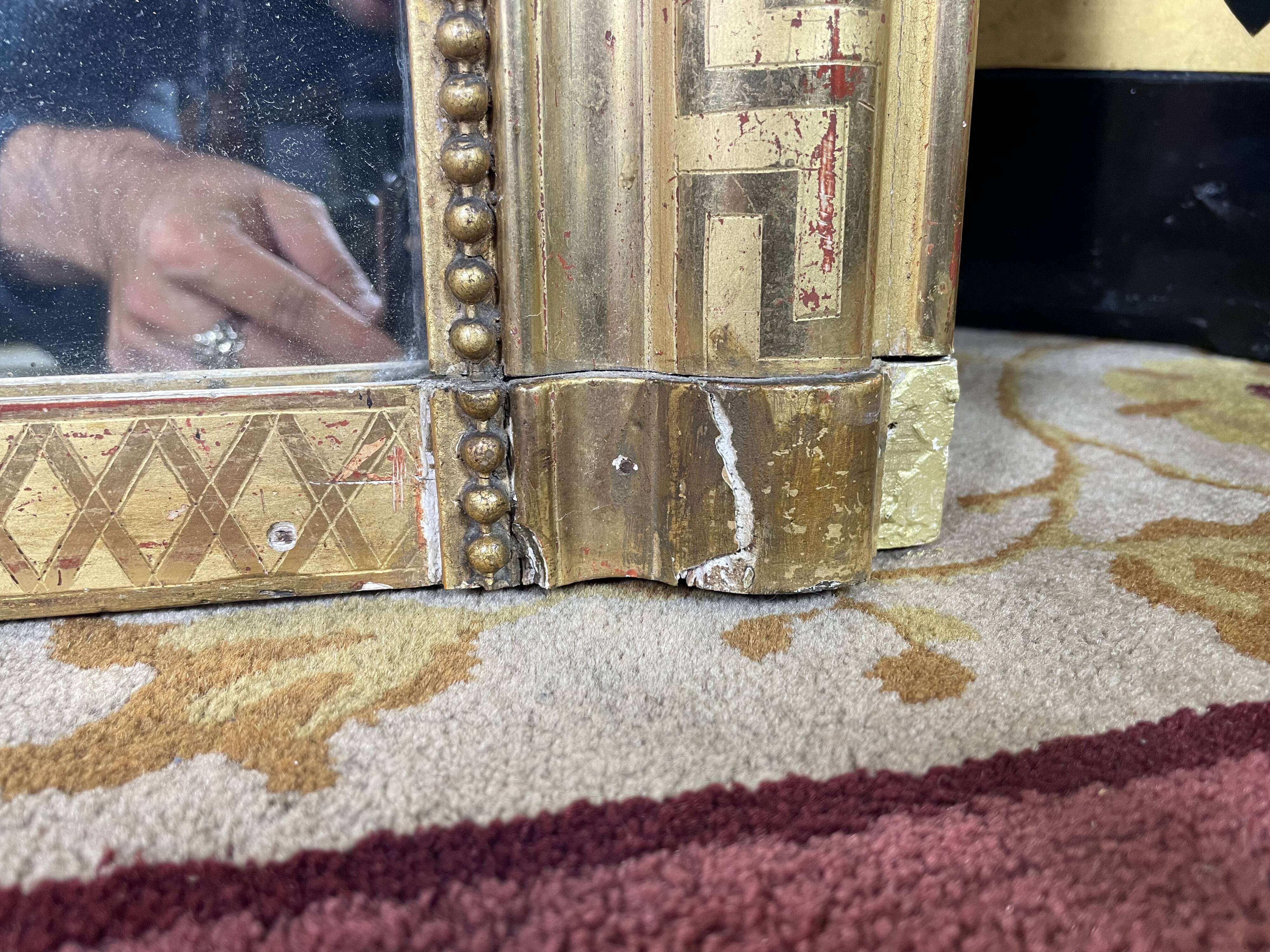 Louis Philippe period mirror with gold leaf