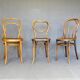 Set of 3 Bistro chairs with wooden seats, 1910 to 1920