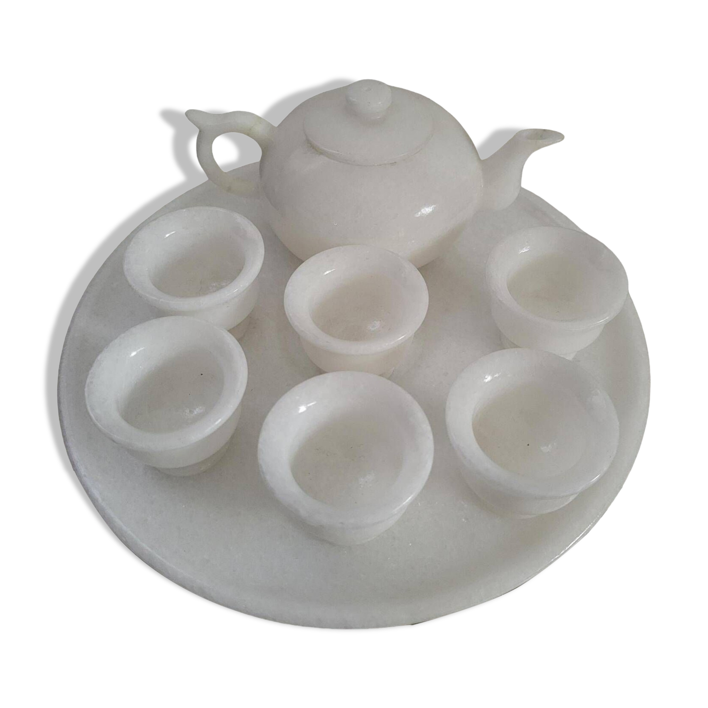 Small white jade service