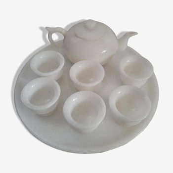 Small white jade service