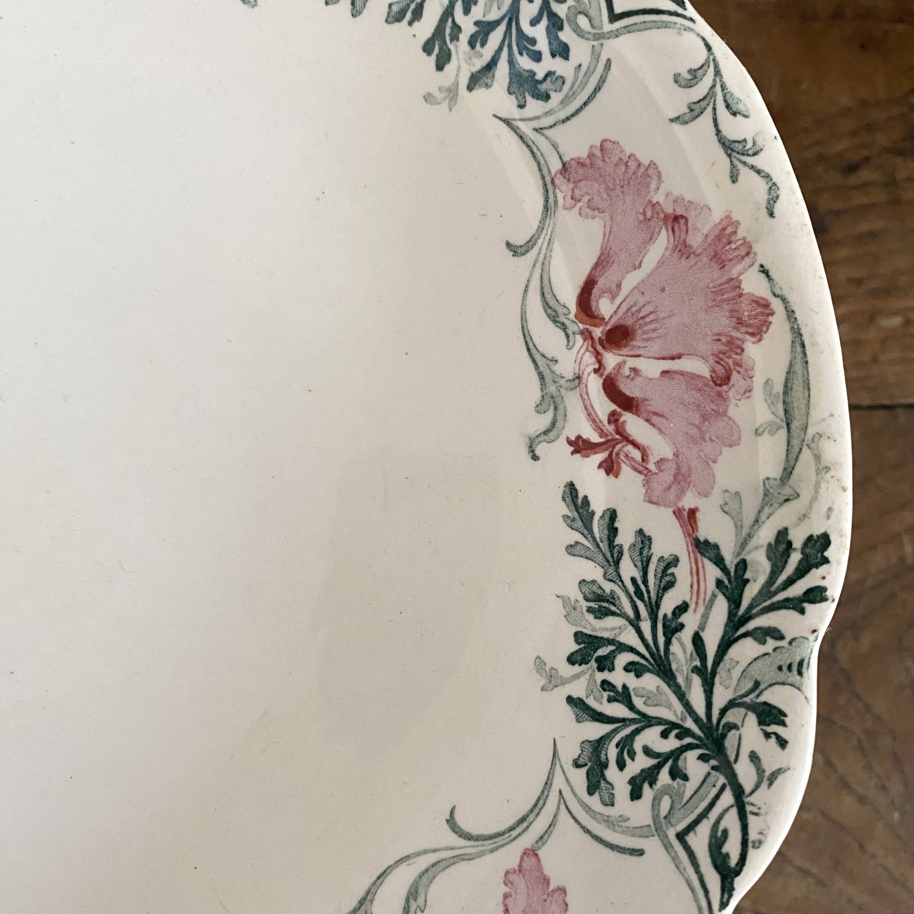 Antique Luneville ironstone fruit bowl, Roland model