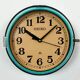 Horloge murale vintage turquoise seiko maritime, années 1970