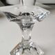 Bougeoir flambeau en cristal hexagonal finement taillé étiquetté Nachtmann
