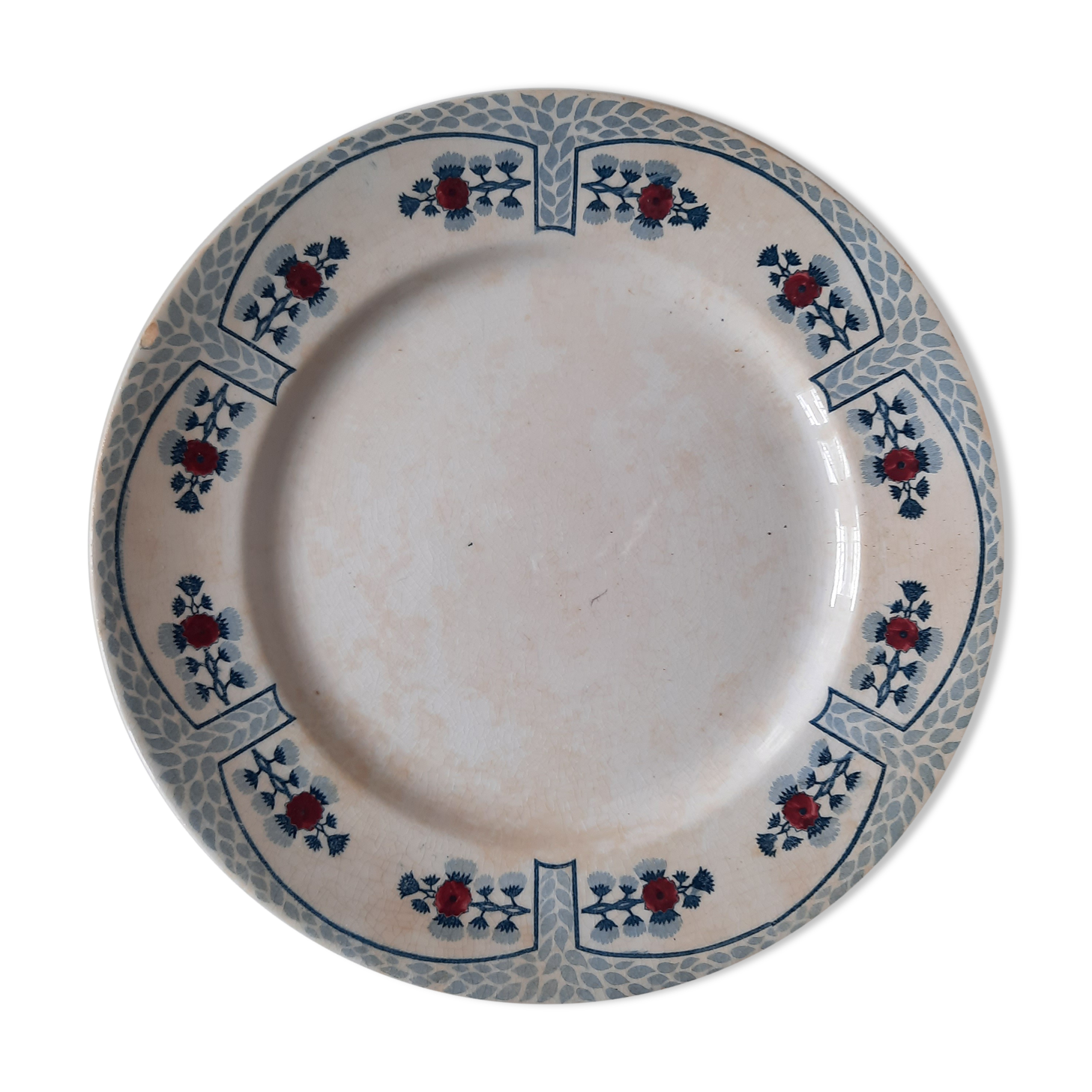 Flat old plate, Faïence Creil and Montereau, Toledo model