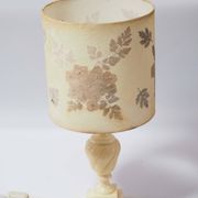 Alabaster lamp and herbarium lampshade