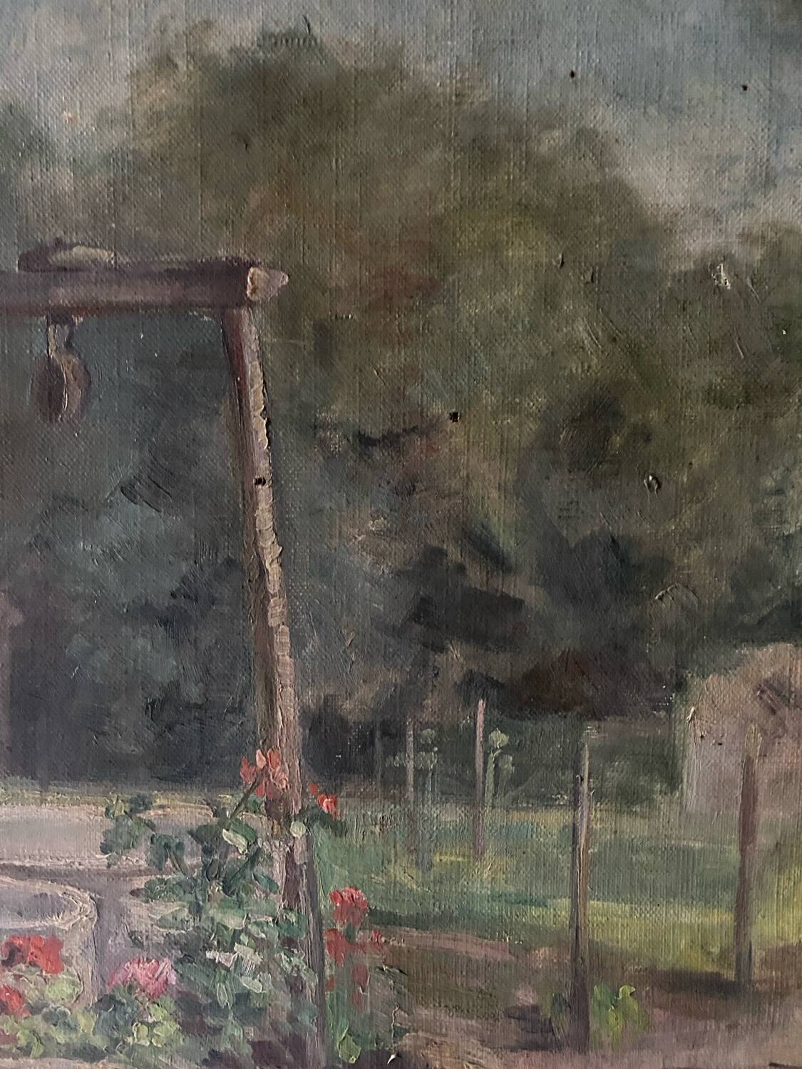 Oil on canvas signed old “Jardin”