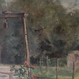 Oil on canvas signed old “Jardin”