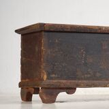 Antique long trunk painted with floral motifs (Year 1876) #1