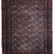 Tapis vintage ouzbek Bukhara fait main en laine – 127 x 190 cm – 1960s
