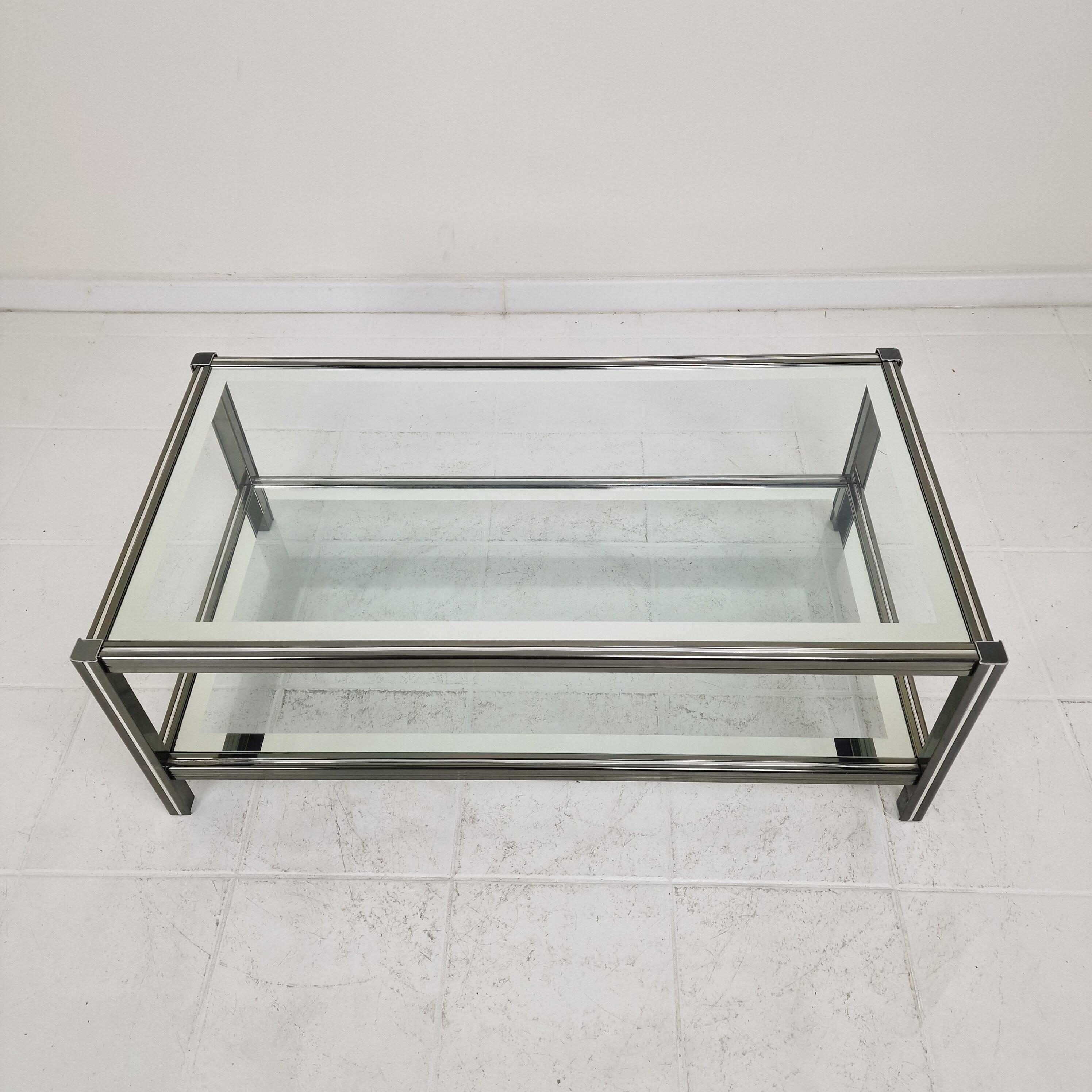 Vintage Glass & Metal Coffee Table