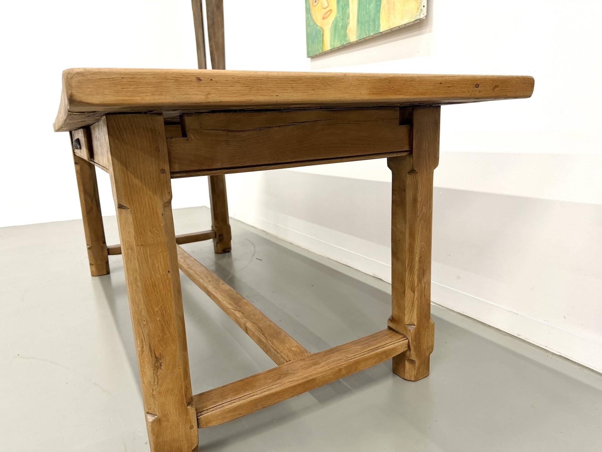 Extendable oak table, 1950s