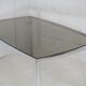 Living table. chrome metal, curved smoked glass slab, france, circa 1970.