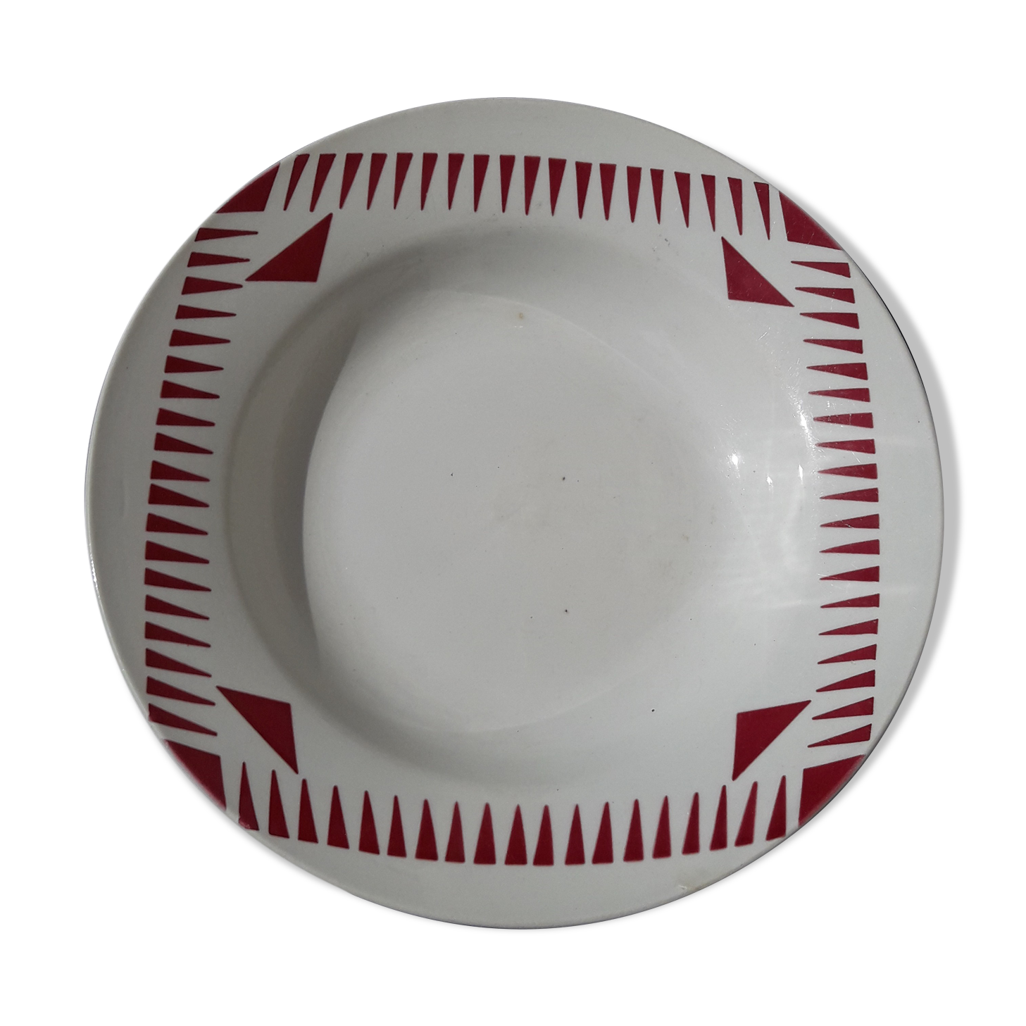 Digoin Sarreguemines hollow plate in earthenware model Van Houten diam 22 cm
