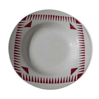Digoin Sarreguemines hollow plate in earthenware model Van Houten diam 22 cm
