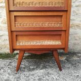 Commode haute rotin