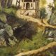 Tableau paysage de campagne huile sur toile du 19ème siècle