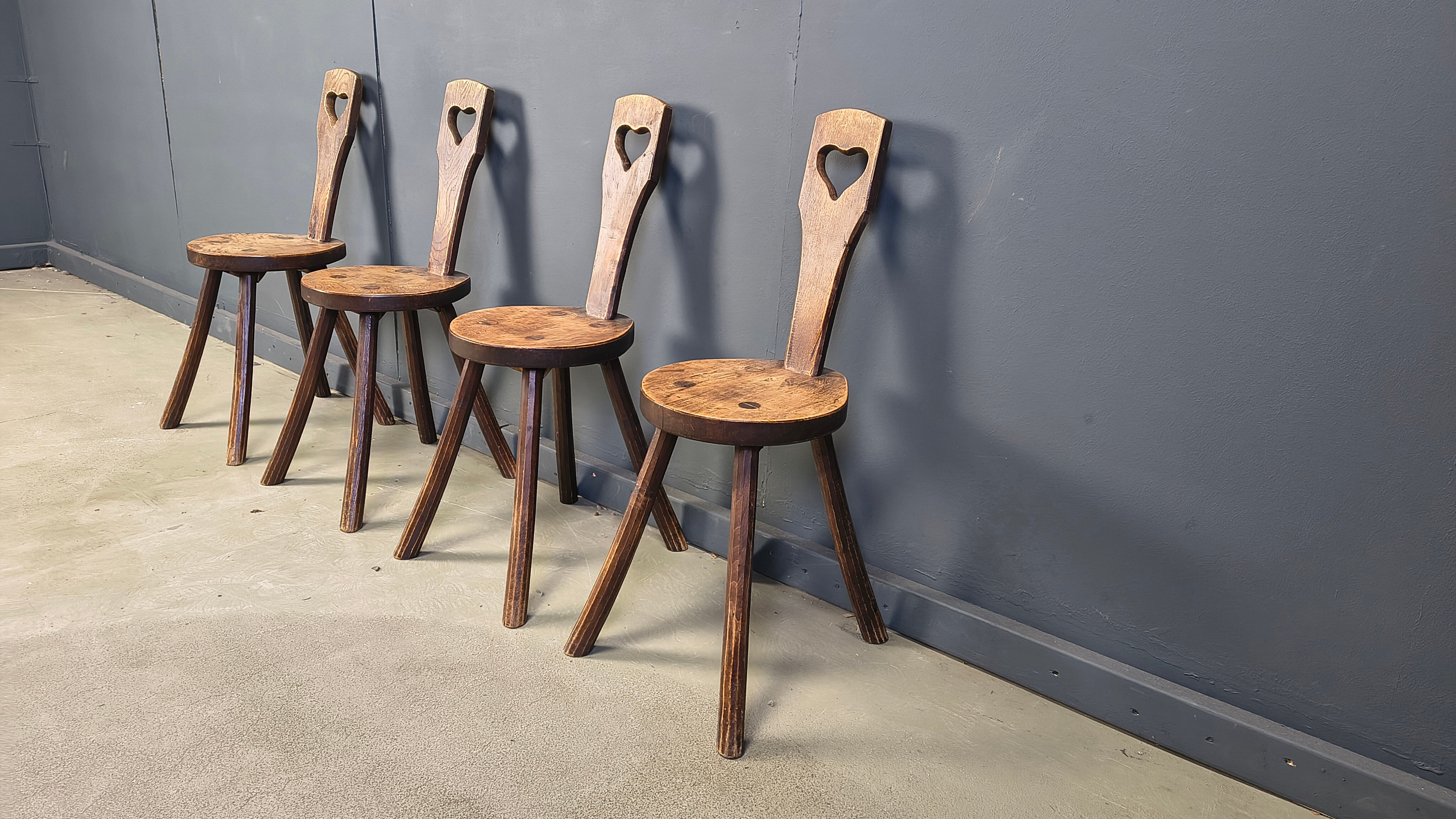 Vintage brutalist heart shaped chairs, 1960s