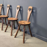 Vintage brutalist heart shaped chairs, 1960s