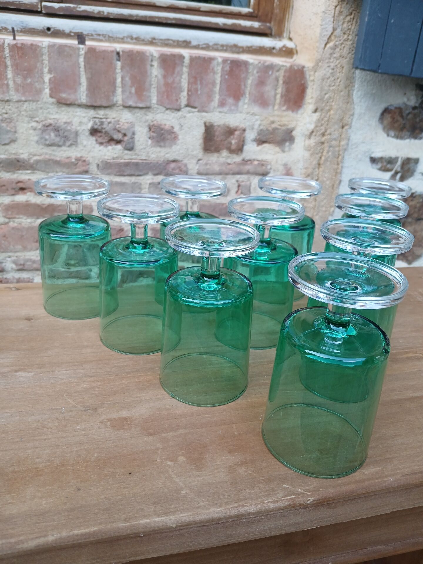 10 antique Luminarc stemmed glasses