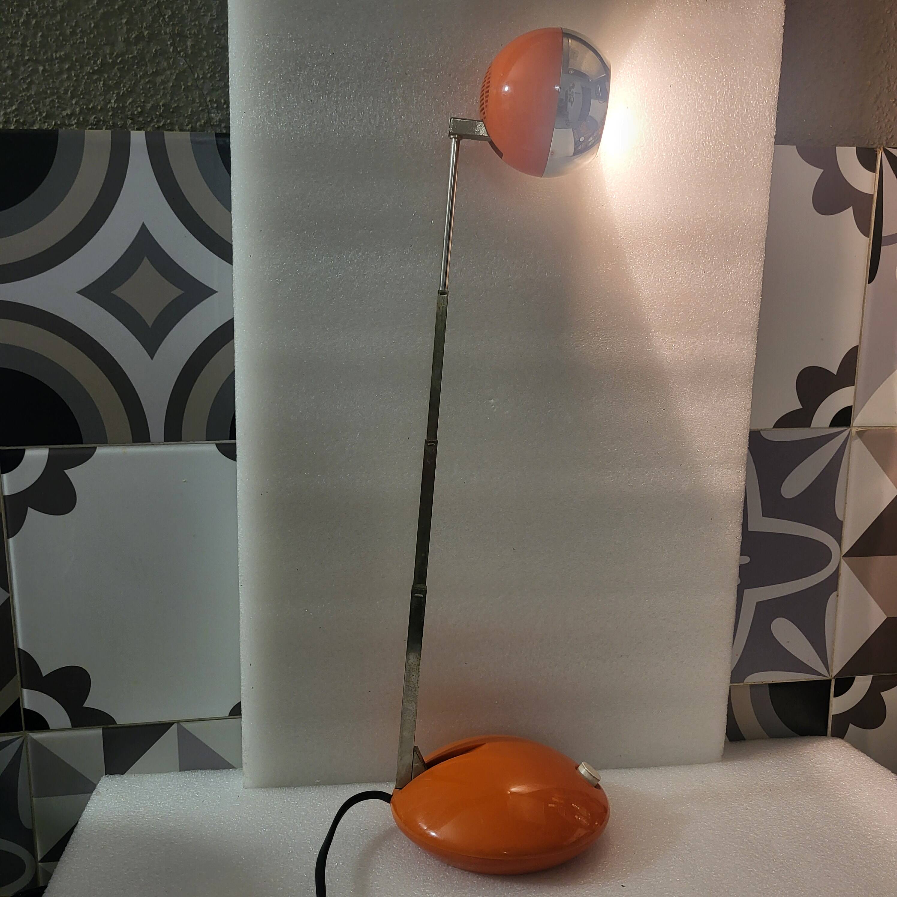 Orange eye ball lamp, space age, Eichoff, Germany, 1960-70