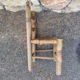 Chaise paillée ancien pour enfant