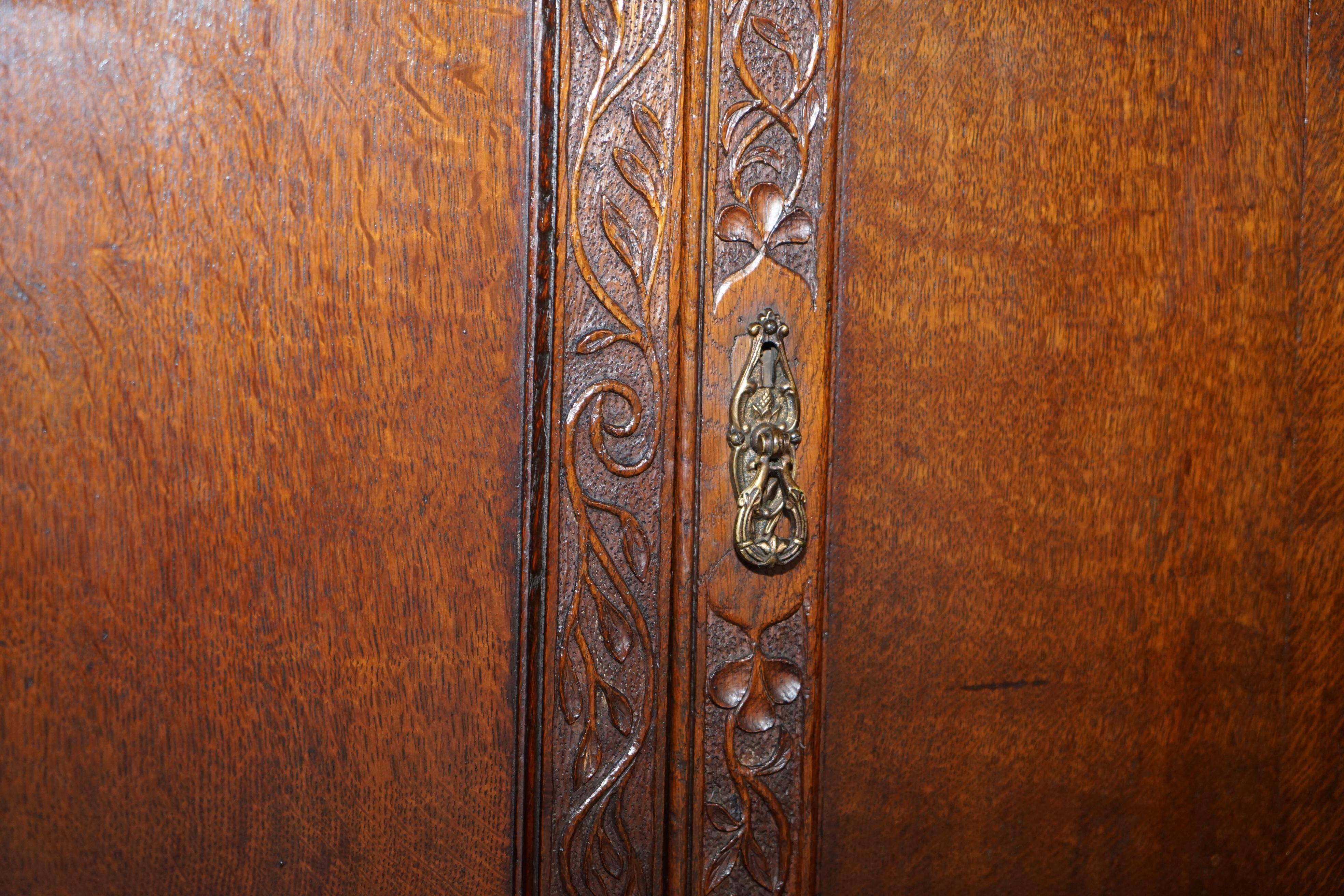 George III oak secretary bookcase circa 1760, Thomas Chippendale style.