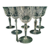Cut white wine glasses