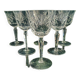Cut white wine glasses