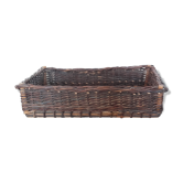 Corbeille en osier et bois