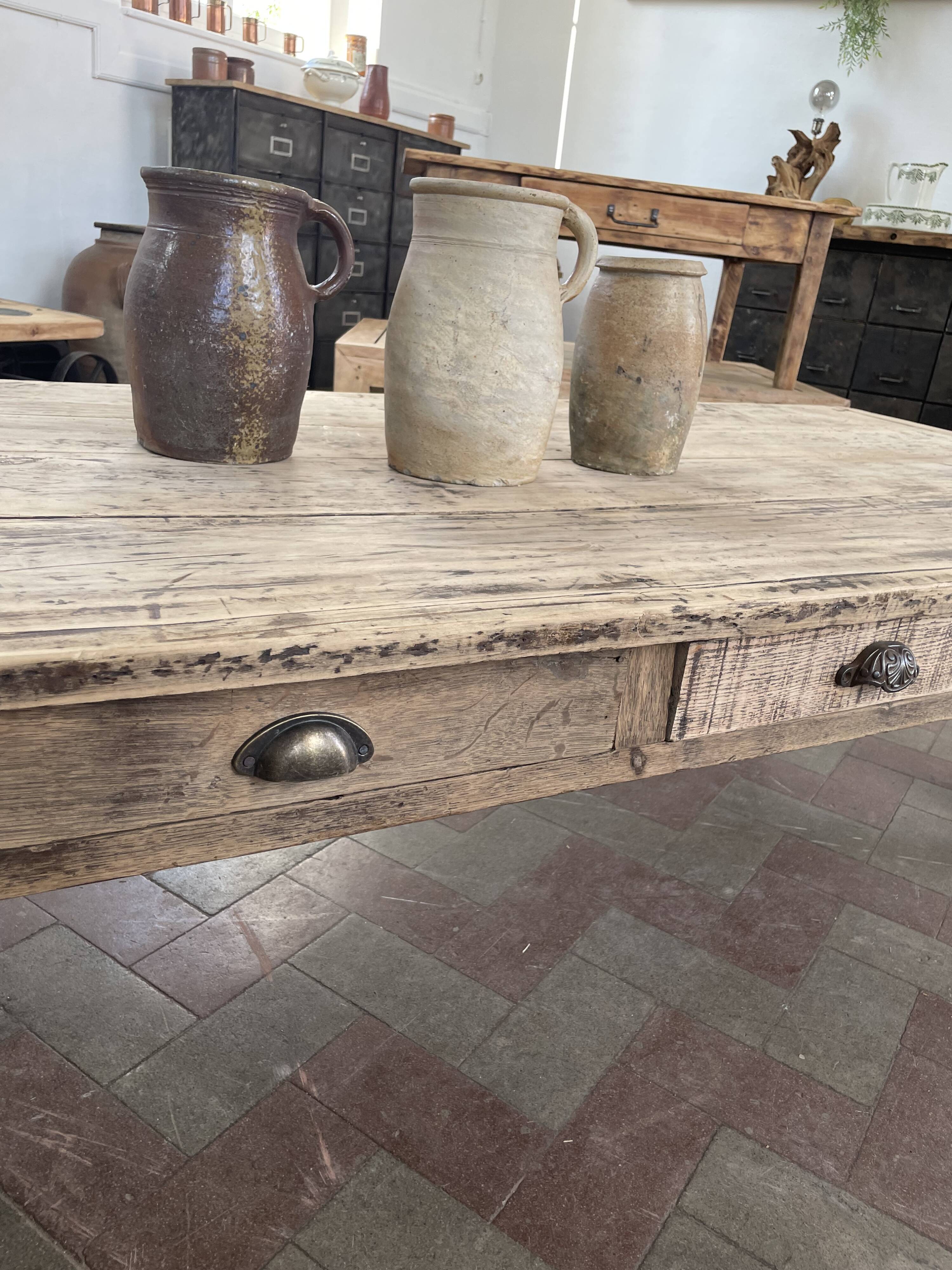 Large farmhouse coffee table with 8 drawers