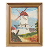 Tableau « Le moulin à vent coloré », design scandinave, 20e siècle, d'Aage Verner Thrane