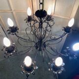 Old large chandelier ceiling light wrought iron popular art deco retro antique france